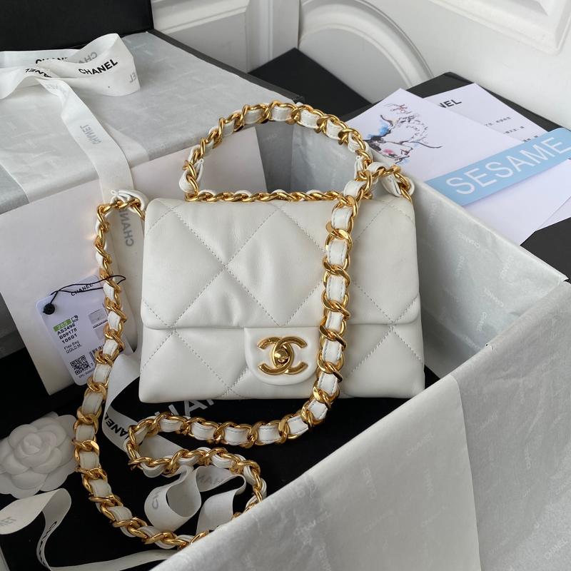 Chanel Handbags AS3498 Sheepskin White